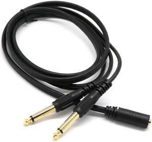 Reliable 3.5mm (Mini) 1/8 "TRS Stereo Female to 2 Dual 1/4 Inch 6.35mm Mono TS Male Y Splitter Cable 20cm / 8inch (1pcs)