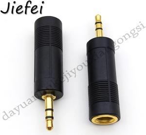 1PCS gold 1/8 " 3.5 mm Stereo Male Jack Plug to 1/4" 6.3 mm TRS Converter Audio Adapter Microphone Connector