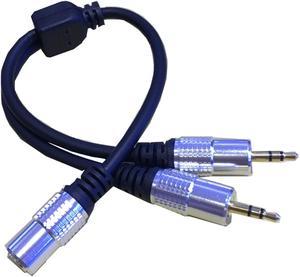 DC 3.5mm TRRS 3 Pole female to 2 3.5mm male input TRS Stereo Audio Adapter splitter cable(Microphone and headset) 0.3m (1pcs)