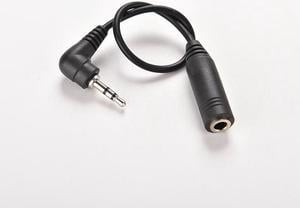 2.5mm Right Angle Male Plug to 3.5mm Female Jack Stereo AUX Audio TRS DC Power Adapter Converter Cable 15.5CM Length (1pcs)