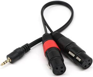 3pin 2 XLR Female to 3.5mm 1/8" TRS Male Plug Stereo Audio Cable Adapter Cord Jul25 Professional Factory Price (1pcs)