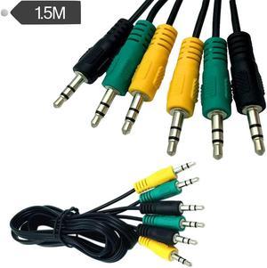 3.5mm Car Home 3 In 1 Headphones Audio Cable For 5.1 Channel TRS Jack Speaker Replacement Parts Adapter Converter Office Male (1pcs)