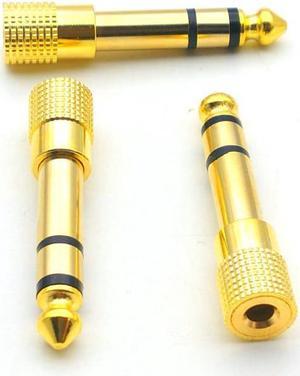 100pcs Gold plated Audio 6.35mm Male Plug to 3.5mm Female Jack Aux Stereo TRS Adapter