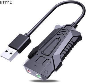 Sound Card Mini External 3.5mm USB Adapter USB to Microphone Speaker Audio Interface for PS4 Pro Computer LED USB Sound Card