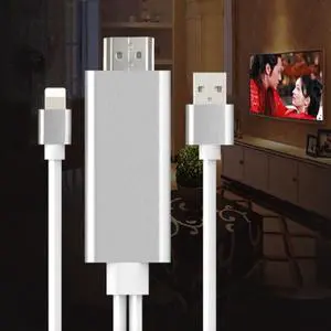 HDMI Cable HDTV TV Digital AV Adapter USB HDMI 1080P Converter Cable for Apple tv for iPad Air 2 iPhone 8 7 Plus Ios 8.0 +