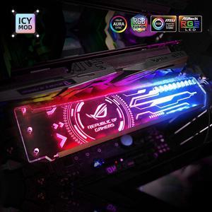 RGB VGA Holder Customize ARGB Horizontal GPU Bracket Stand Video Card Support 5V3Pin Customize AURA SYNC 12V Water Cooler CPU