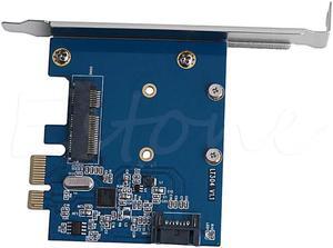 1pc PCI-E PCIe to mSATA SSD and SATA 3.0 Combo Extender Adapter Card 6.0Gbps