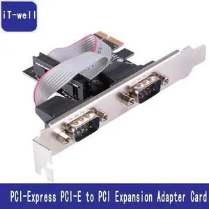 PCI-E Serial Card Dual Ports 9-Pin Serial RS232 DB9 PCI Express Card Com for Win7/Vista/XP