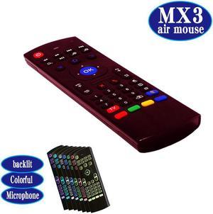 MX3 air fly mouse mini keyboard backlight colorful 2.4Ghz wireless Remote control for android tv box laptop mini pc