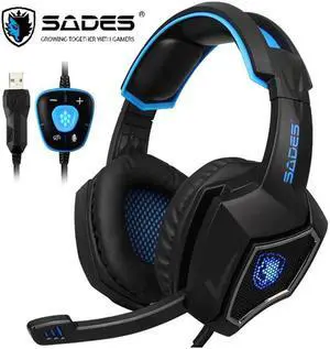 Spirit Wolf USB 7.1 Surround Sound Gaming Headset Wear Comfortable USB Wired Headphones Cool LED Earphones For Laptop PC