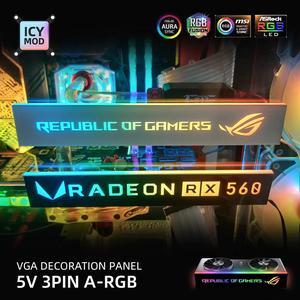 RGB GPU Side Panel Customizable A-RGB VGA Decoration Video Card Cover Customize 5V3PIN/12V4PIN AURA Cooler Custom Lighting Board
