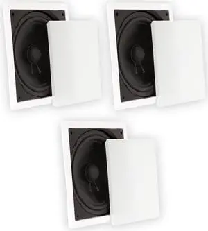 Theater Solutions TS1000 Flush Mount Passive 10" Subwoofer Speaker Wall 3 Pack