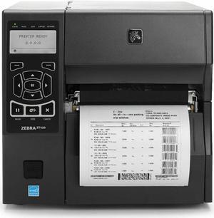 Zebra ZT420 6" Industrial Thermal Transfer Label Printer, LCD, 203dpi, Serial, USB, 10/100 Ethernet, Bluetooth 2.1/MFi, USB Host, EZPL, XML Support, US Cord - ZT42062-T010000Z