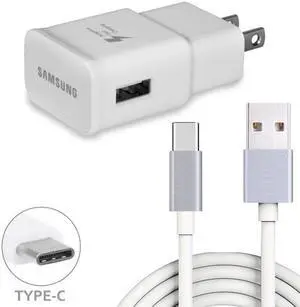 Adaptive Fast Charger Home Adapter 6ft Long Type-C USB Cable Wire Power Cord USB-C White W5K for Google Pixel 2 XL - HTC 10, Bolt, U11 - Huawei Mate 10, P10 P9 - LG G5 G6 G7 ThinQ, V20 V30