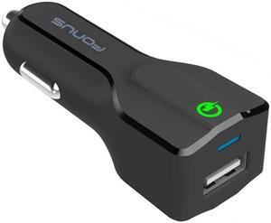 24W Adaptive Fast USB DC Car Charger QC 3.0 Quick Charge Ultra Compact Black Compatible With Lenovo Moto Tab (10.1)