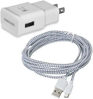 Home Wall Adaptive Fast Charger Baided 6ft Long USB Cable Wire MicroUSB Cord Compatible With LG G Pad F2 (8.0)