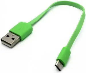 Green Short Flat USB Cable Rapid Charge Power Wire Sync Micro-USB Data Cord Compatible With Samsung Galaxy J7 (2018) Refine
