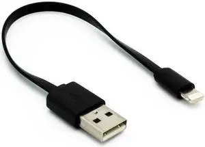 Black Short USB Cable Rapid Charge Power Wire Sync Data Cord Compatible With iPhone XS Max XR, iPad Pro 10.5