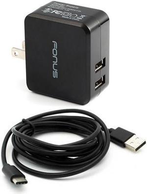 17W 3.4Amp 2-Port Rapid USB Home Charger 6ft Type-C Cable Wall AC Power Adapter Compatible With OnePlus 6