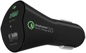 30W 2-Port Adaptive Fast USB Car Charger Quick Charge with Smart Detect Ultra Compatible With OnePlus 6