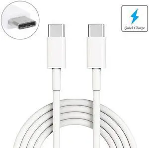 White 6ft Long Type-C to Type-C Cable [C-to-C] Rapid Charger Sync USB Wire USB-C Compatible With Motorola Moto Z3 Play G6