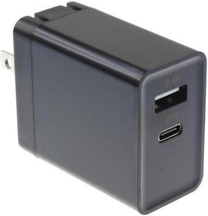 30W 2-Port USB Home Wall Travel Charger with PD Quick Type-C [USB-C] Port Travel Compatible With Samsung Galaxy Tab 4 NOOK 10.1 (SM-T530) S9+ S9, S8+ S8 S7 Edge S6 Edge+ Edge S5, Note9