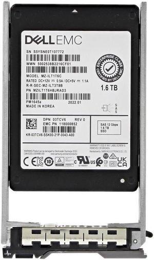 DELL 3TCV6 1.6tb Sas-12gbps Mixed Use 3 Dwpd Tlc Small Form Factor Sff 2.5 Inch Enterprise Class Solid State Drive Ssd For DELL 13g Poweredge Server.