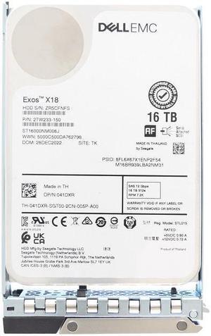 Dell EMC 41DXR 16TB 7.2K RPM SAS 12Gbps 512e 3.5in Hot-Plug Hard Drive with 14G Kit