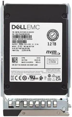 Dell 617H6 3.2TB PCIe Gen4 NVMe Mix Use TLC 2.5 SSD