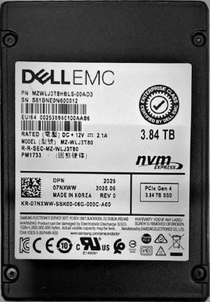 DELL 7NXWW 3.84TB 2.5in PCI Express 4.0(NVMe) Enterprise Solid State Drive