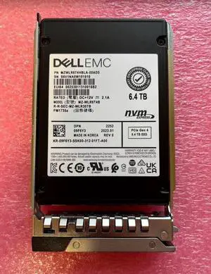 Dell 9F6Y3 6.4TB PCIe Gen4 NVMe Mix Use TLC 2.5 SSD