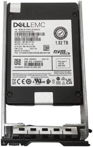Dell N0P91 1.92TB PCIe Gen4 NVMe Read Intensive 2.5Inch SSD