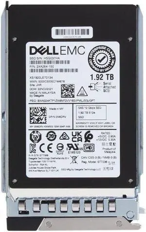 Dell N6DRV 1.92TB SED Mixed Use 3DWPD SAS-12Gbps 2.5Inch Hot-Plug SSD