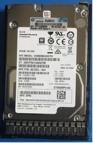 HPE 867253-002 Digitally Signed 512e 900GB 15k SAS 12g Sff Sc Hdd F/s