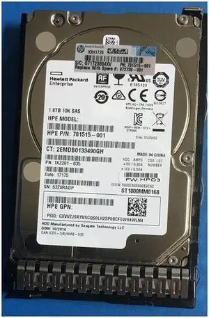 HPE EG001800JWJNL 1.8 TB Hard drive - 2.5" Internal - SAS 12Gb/s New F/s
