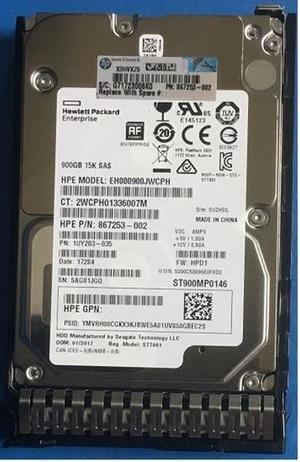 HPE EH000900JWCPH Digitally Signed 512e 900GB 15k SAS 12g Sff Sc Hdd F/s