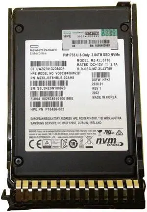 HPE PM1733 P16456-002 - SSD - 3.84 TB - PCIe 4.0 x4 (NVMe) Refurbished