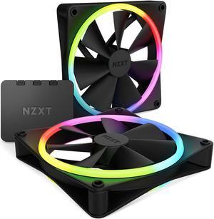 NZXT F140RGB Duo - 140mm Dual-sided RGB Fan - Twin Pack (Black) w/RGB Controller