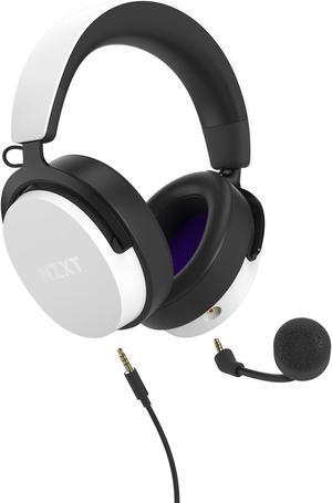 NZXT Relay Wired PC Gaming Headset - Hi-Res Audio Certified - DTS Headphone:X Surround Sound - Lightweight & Comfortable Design - Detachable Microphone - CAM Software - White
