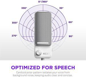 NZXT Capsule Elite - Premium USB Condenser Microphone for Gaming, Streaming, Podcasting, and Recording - Studio-Quality Sound - Multi-Position Design - DTS Software - RGB Lighting - White