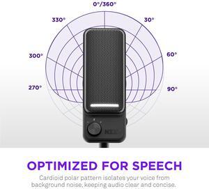 NZXT Capsule Elite - Premium USB Condenser Microphone for Gaming, Streaming, Podcasting, and Recording - Studio-Quality Sound - Multi-Position Design - DTS Software - RGB Lighting - Black