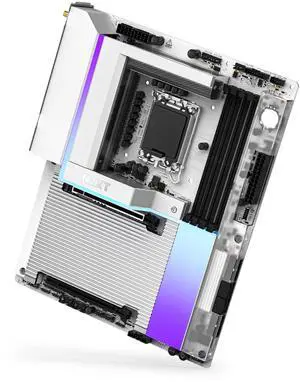 NZXT N9 Z890 - Intel Z890 LGA 1851 ATX Gaming Motherboard for Core Ultra (Series 2) - 20+1+1, DDR5, 5x M.2, PCIe 5.0, Wi-Fi 7, 5GbE, Thunderbolt 4 - RGB, Full-Metal Cover - White PCB