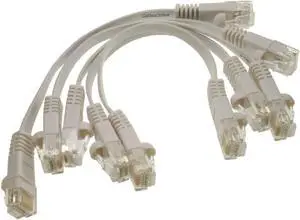 CablesOnline, 5-Pack White 6-inch (0.5ft) CAT6 Network UTP Ethernet RJ45 Flat-Design Patch Cable, U6-000FW-5 CablesOnline, 5-Pack White 6-inch (0.5ft) CAT6 Network UTP Ethernet RJ45 Flat-Design Patch Cable, U6-000FW-5