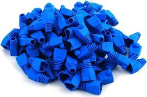 Copapa YIOVVOM Soft Plastic Ethernet RJ45 Cable Connector Boots Cover Strain Relief Boots CAT5 CAT5E CAT6 CAT6E 100PCS (Blue)