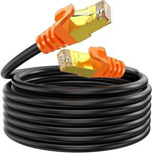 NC XQIN Cat 7 Outdoor Ethernet Cable 150 ft, CAT 7 Heavy Duty Double Shielded Ethernet Patch Cable Waterproof Ethernet Cable for Ethernet Switch, IP Camera, POE and More Direct Burial Ethernet Cable