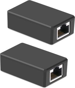 RJ45 Network Coupler, Ethernet Connectors, Ethernet Cable Extender Connector, Outdoor Arrester Protection Network Cable Extension Adapter - Female to Female (2 Pack)