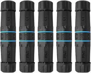 5PCS RJ45 Coupler Waterproof Connector IP68 Waterproof Ethernet Outdoor LAN Cable Connector for Cat5/Cat5e/Cat6/Cat7 Ethernet Cable, Shielded Female to Female Waterproof Ethernet Coupler