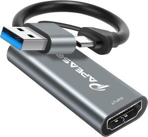 Capture Card, Video Capture Card HDMI to USB/Type-C 1080P 60FPS Game Capture Card for Streaming, Teaching, Video conferencing or Live Broadcasting