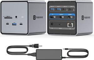 USB C Docking Station Dual Monitor, 15 in 1 USB C Dock with 150W Power Supply, Docking Station with 2 HDMI Ports & Display Ports, 10Gbps USB 3.1, 7 USB Ports, SD/TF for Dell/HP, Plug and Play