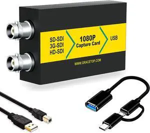 SDI Capture Card, 1080P SDI to USB 3.0 Video Capture Card, SDI to USB Capture Card for Game Streaming Video Recording for Windows, Linux, OS (SDI Capture)